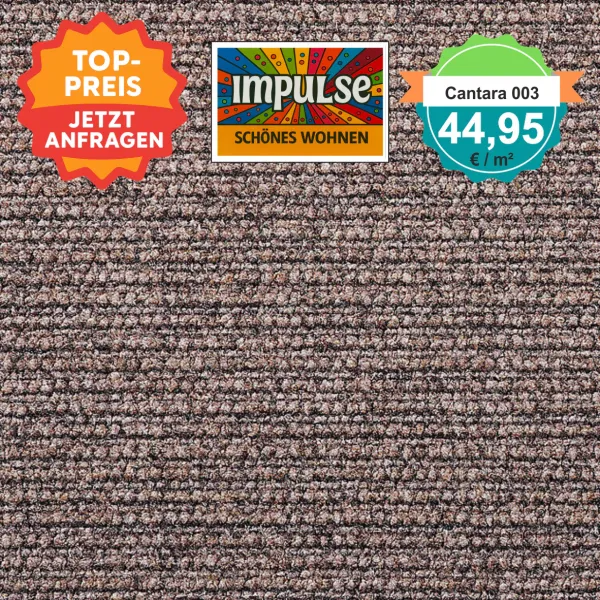 Girloon Cantara 003 Teppichboden in modernem Wohnraum – 4 m breit, pflegeleicht und strapazierfähig